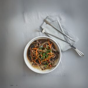 Wok de ternera con vegetales