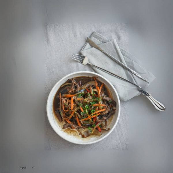 Wok de ternera con vegetales