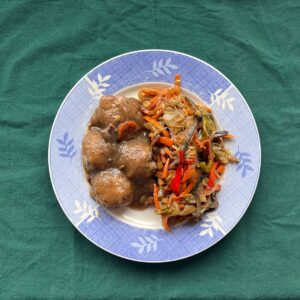 Albondigas de Ternera a la demi-glace con Verduras