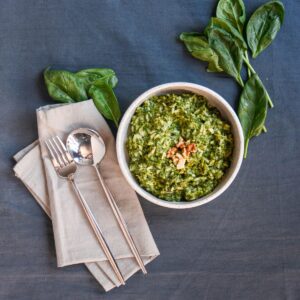 Risotto de Espinaca y Mix de Semillas